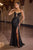 Ladivine C172  Plunging Neckline Corset Satin Fitted Evening Gown