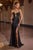 Ladivine C172  Plunging Neckline Corset Satin Fitted Evening Gown