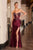 Ladivine C172  Plunging Neckline Corset Satin Fitted Evening Gown