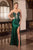 Ladivine C172  Plunging Neckline Corset Satin Fitted Evening Gown