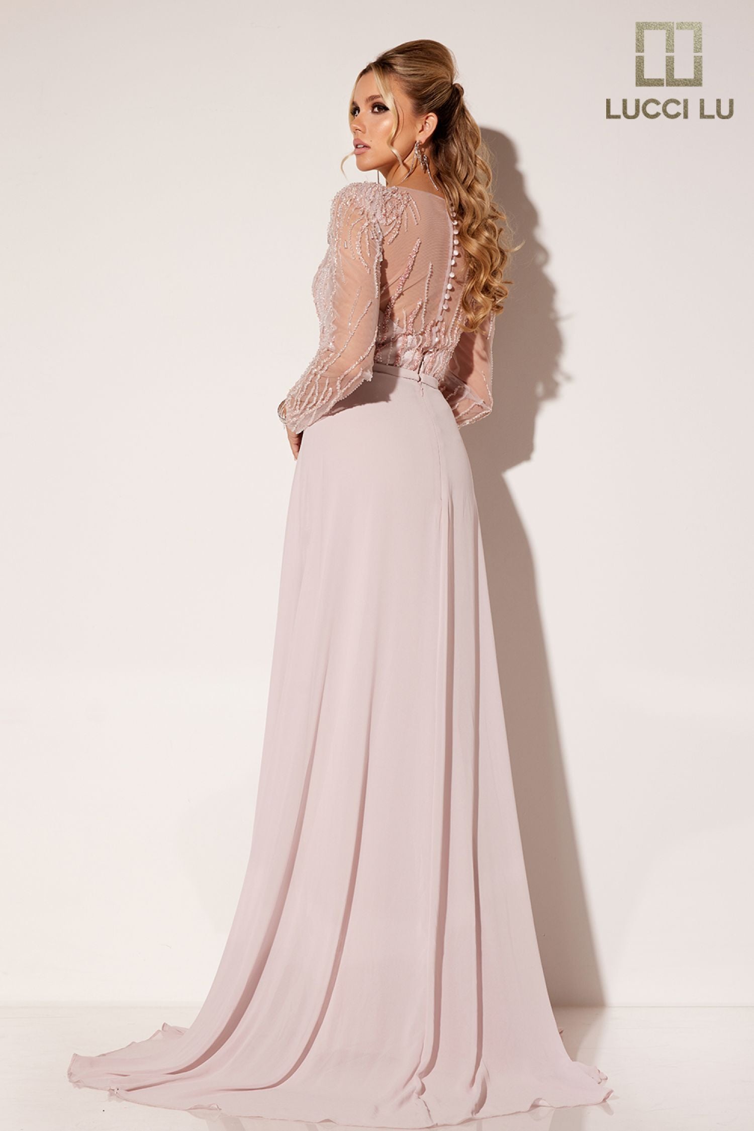 ON SALE SIZE 16 Lucci Lu C8069 Long Sleeves Evening Dress Ligth Mauve (MistyRose) / 16 * ON SALE SIZE 16 Lucci Lu C8069 Long Sleeves Evening Dress Ligth Mauve (MistyRose) / 16 *