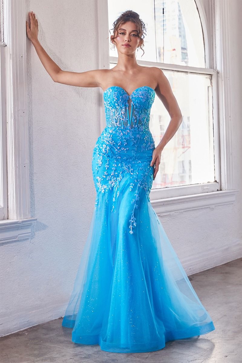 Strapless Mermaid Prom Gown CB139 Sparkly Gowns Strapless Mermaid Prom Gown CB139 Sparkly Gowns