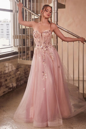 Vestido de tul a capas sin tirantes CB142