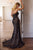 LaDivine CB170 Strapless Beaded Corset Gown with Slit