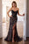 LaDivine CB170 Strapless Beaded Corset Gown with Slit