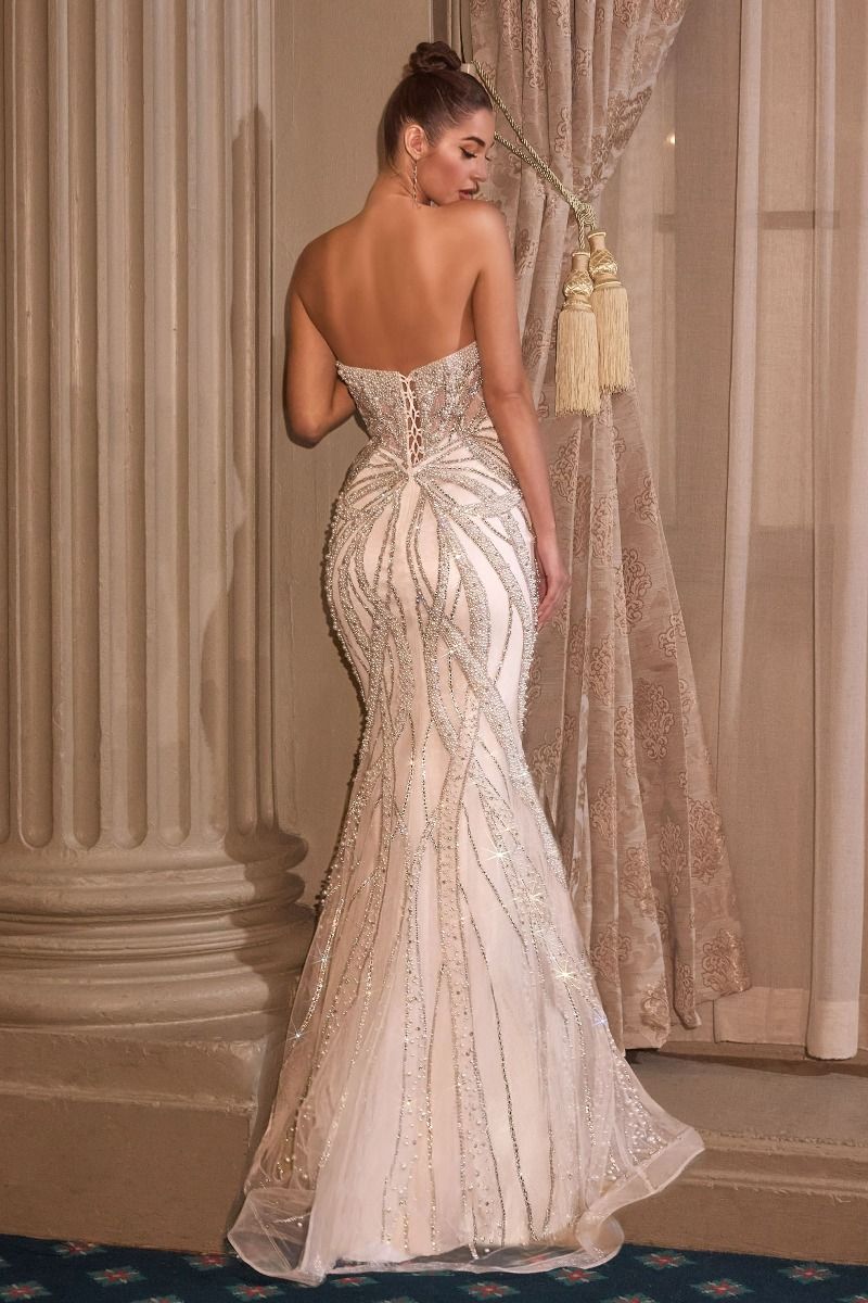 Ladivine CC0688W Strapless Pearled Beaded Corset Evening Dress Sparkly Gowns Ladivine CC0688W Strapless Pearled Beaded Corset Evening Dress Sparkly Gowns