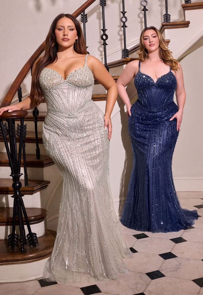 Curves La Divine CC398C Beaded Evening Gown