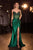 Ladivine CC408  Beaded Corset Satin Fitted Evening Gown