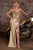 Ladivine CC408  Beaded Corset Satin Fitted Evening Gown
