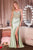 Ladivine CC408  Beaded Corset Satin Fitted Evening Gown