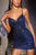 La Divine CC501 Crystal Beaded Fitted Homecoming Mini Dress