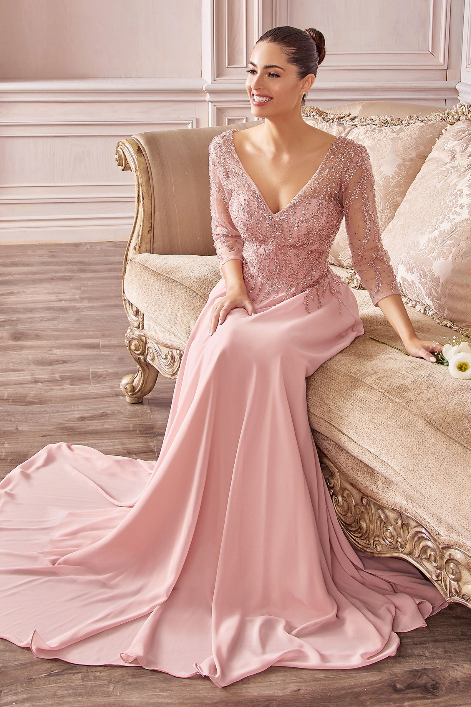 A-line Classy Long Sleeves Chiffon Evening Dress La Divine CD0171 Sparkly Gowns A-line Classy Long Sleeves Chiffon Evening Dress La Divine CD0171 Sparkly Gowns