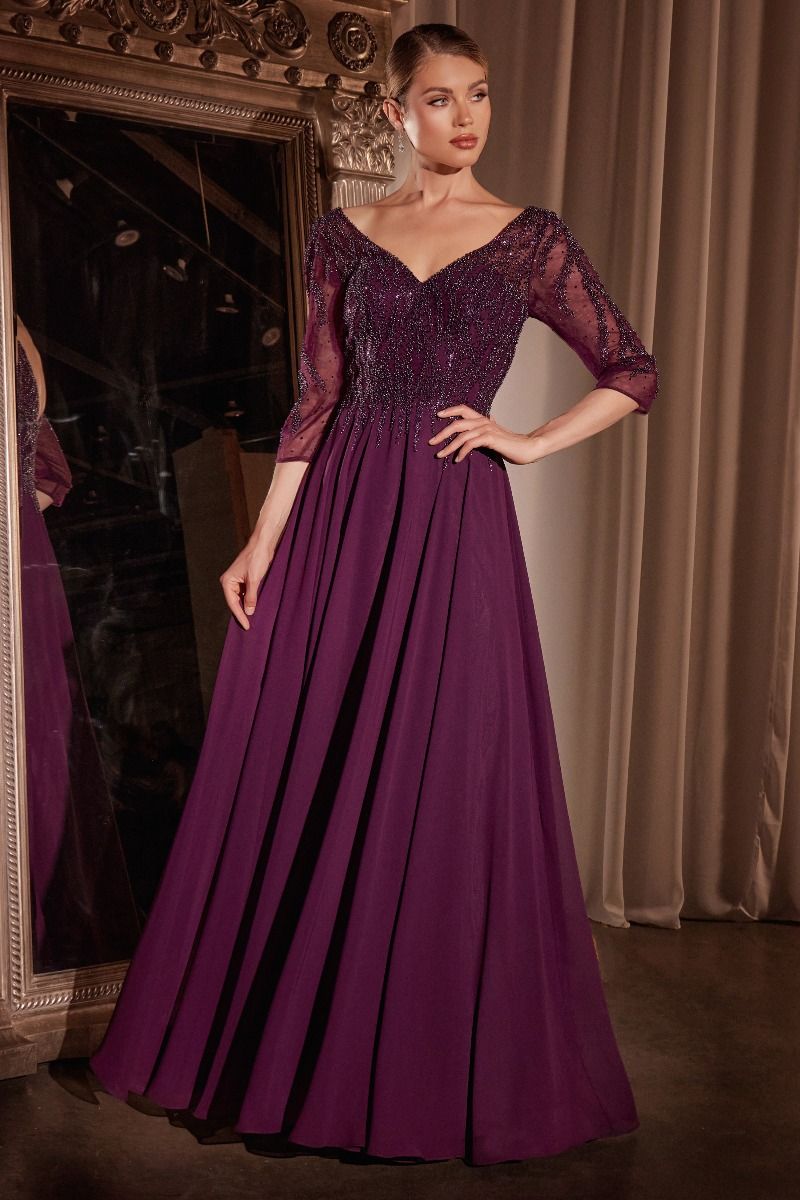 A-line Classy Long Sleeves Chiffon Evening Dress La Divine CD0171 Sparkly Gowns A-line Classy Long Sleeves Chiffon Evening Dress La Divine CD0171 Sparkly Gowns