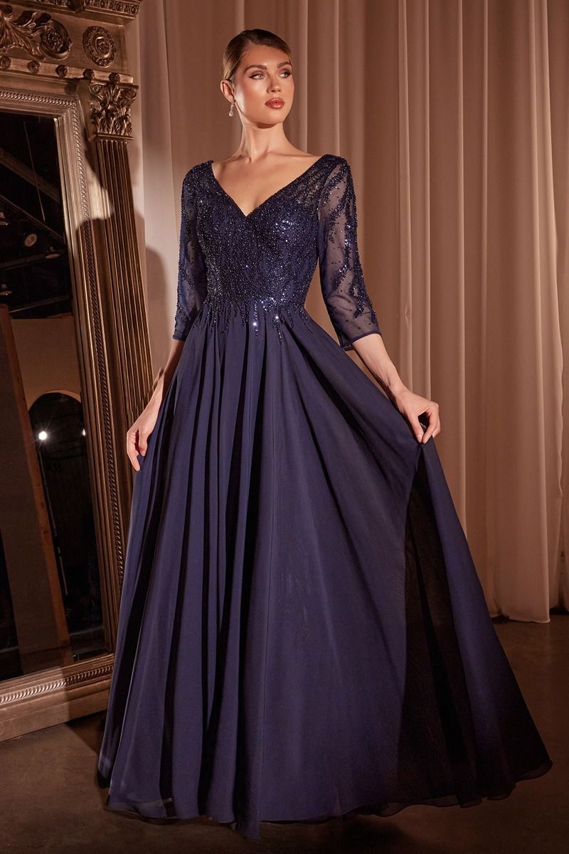 A-line Classy Long Sleeves Chiffon Evening Dress La Divine CD0171 Sparkly Gowns A-line Classy Long Sleeves Chiffon Evening Dress La Divine CD0171 Sparkly Gowns