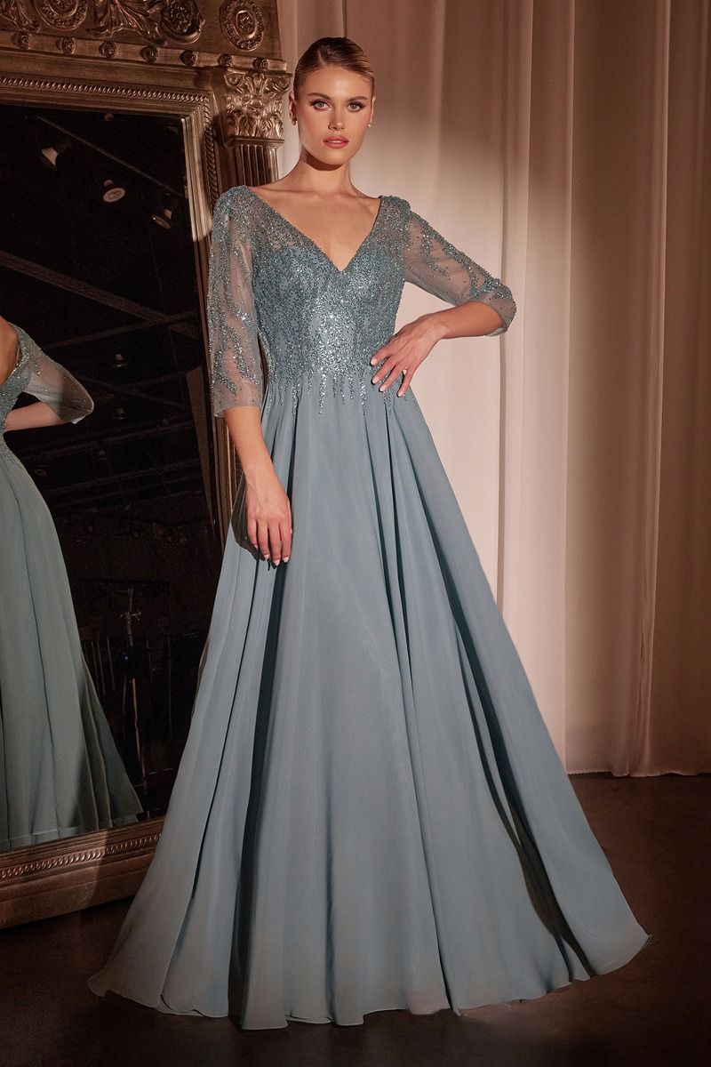 A-line Classy Long Sleeves Chiffon Evening Dress La Divine CD0171 Sparkly Gowns A-line Classy Long Sleeves Chiffon Evening Dress La Divine CD0171 Sparkly Gowns