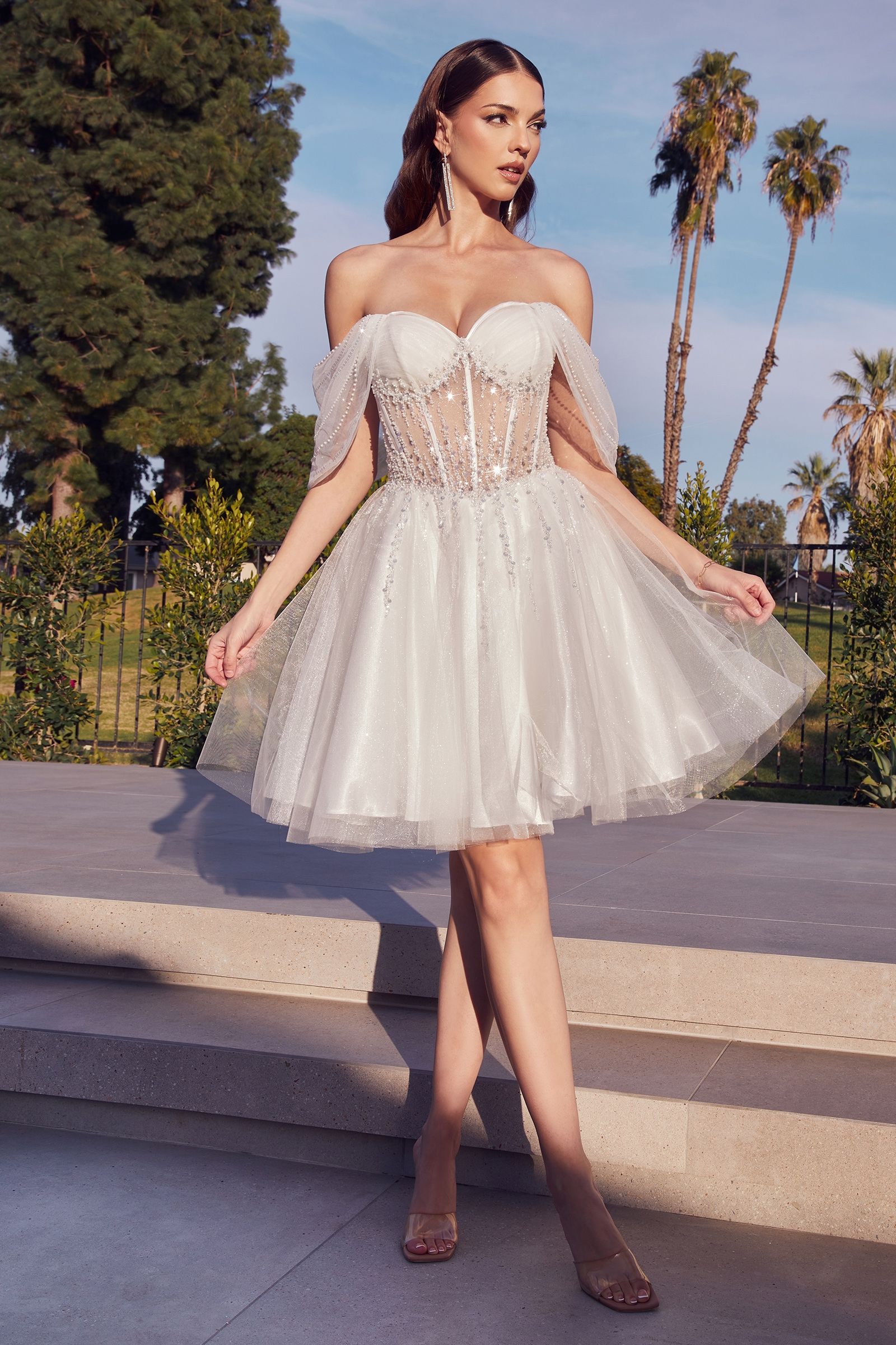 Off the Shoulder A-Line Cocktail Dress CD0211 – Sparkly Gowns Off the Shoulder A-Line Cocktail Dress CD0211 – Sparkly Gowns