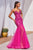 Vestido sirena sin tirantes con pedrería CD0214