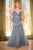 Vestido sirena sin tirantes con pedrería CD0214