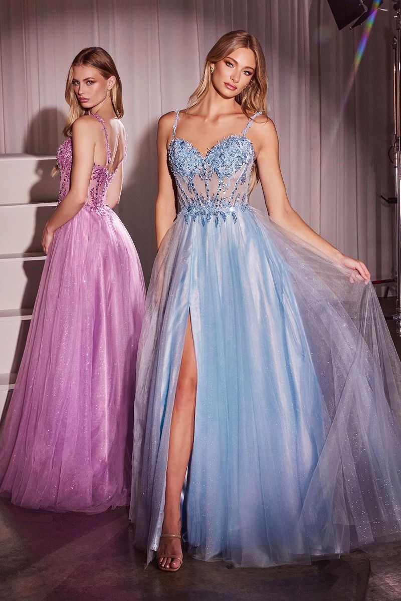 Lace & Tulle A-line Dress La Divine CD0234 Sparkly Gowns Lace & Tulle A-line Dress La Divine CD0234 Sparkly Gowns