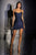La Divine CD2423 Spaghetti-Strap Glitter Mini Dress with Ruffle Hem
