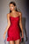 La Divine CD2423 Spaghetti-Strap Glitter Mini Dress with Ruffle Hem