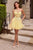 La Divine CD2431 Floral Appliqué Corset A-Line Mini Dress