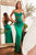 Cowl Neckline Fitted Corset Satin Gown CD265