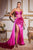 Strapless Beaded Embellishment Satin Gown CD269