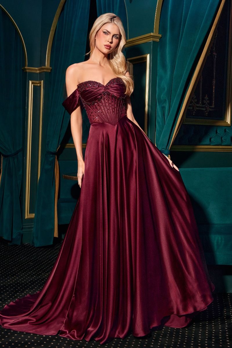 Strapless A-line Beaded Dress CD297