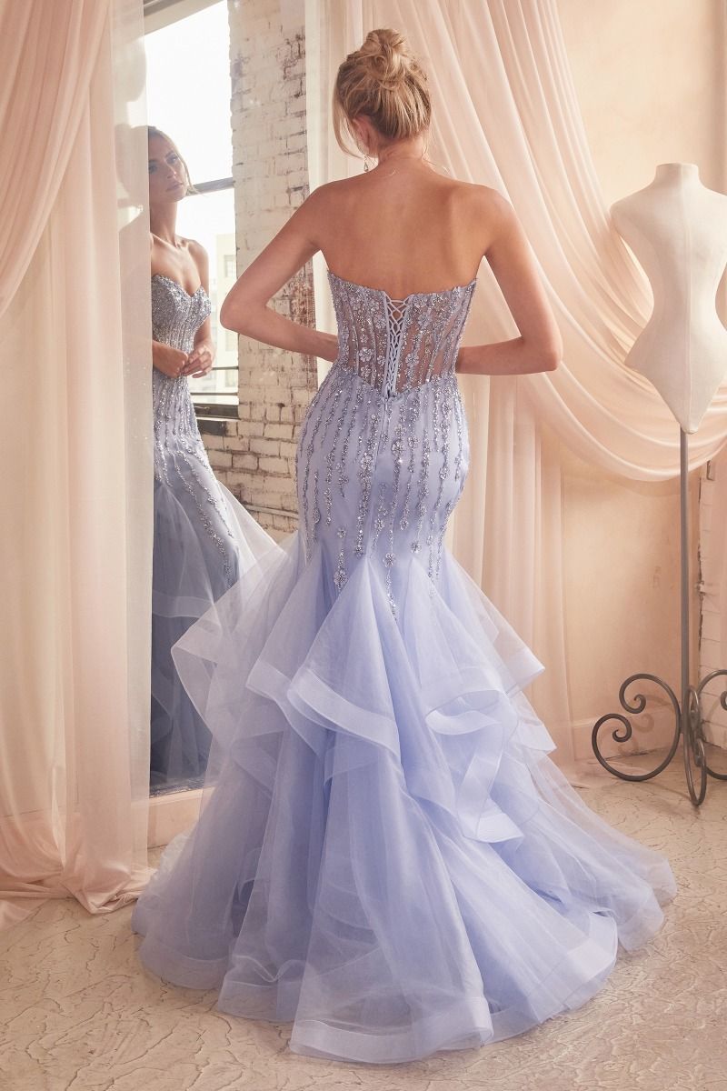Tiered Mermaid Prom Gown CD332 Sparkly Gowns Tiered Mermaid Prom Gown CD332 Sparkly Gowns