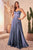 A-Line Satin Evening Dress with Pockets  CD337