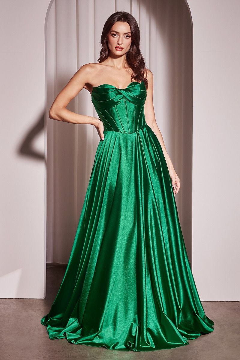 Strapless Satin A-Line Dress CD378 Sparkly Gowns Strapless Satin A-Line Dress CD378 Sparkly Gowns
