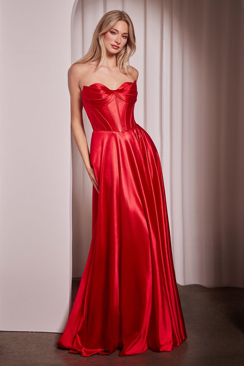 Strapless Satin A-Line Dress CD378 – Sparkly Gowns Strapless Satin A-Line Dress CD378 – Sparkly Gowns
