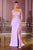 Ladivine CD397 Strapless Floral Appliques Fitted Prom Dress