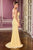 Ladivine CD397 Strapless Floral Appliques Fitted Prom Dress