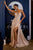LaDivine CD421 Strapless Crystal Embellished Chiffon A-Line Gown