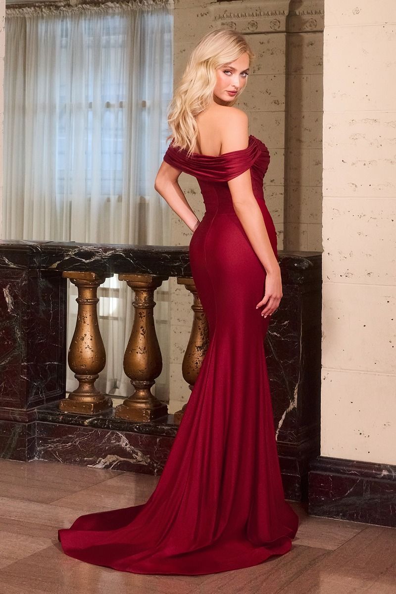 Off-Shoulder Fitted Gown La Divine CD667 Sparkly Gowns Off-Shoulder Fitted Gown La Divine CD667 Sparkly Gowns
