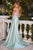 Beaded Floral Motif Fitted  Gown La Divine CD742