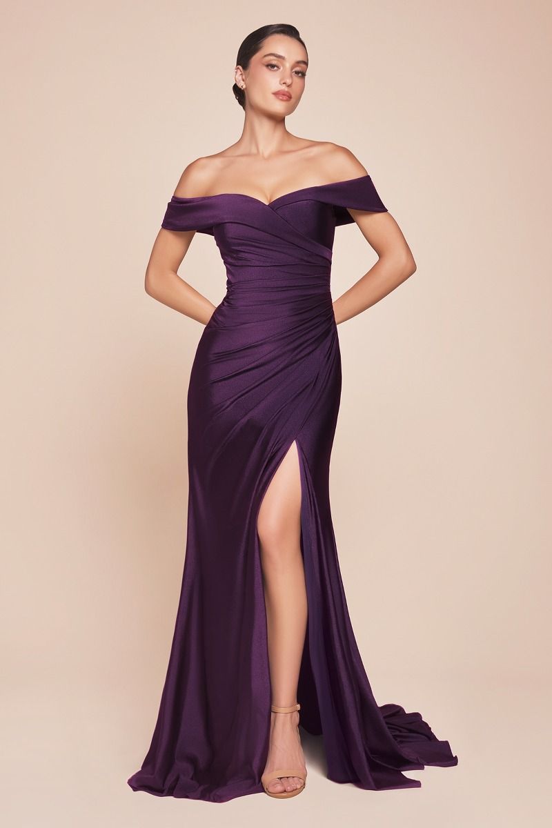 Off the Shoulder Fitted Gown CD790 Sparkly Gowns Off the Shoulder Fitted Gown CD790 Sparkly Gowns