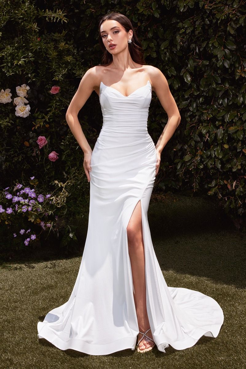 Strapless Satin Bridal Dress CD791W – Sparkly Gowns Strapless Satin Bridal Dress CD791W – Sparkly Gowns