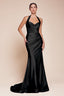 Satin Halter Prom Dress CD796A - 12 / Black