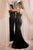Beaded Black Silver Evening Gown CD846
