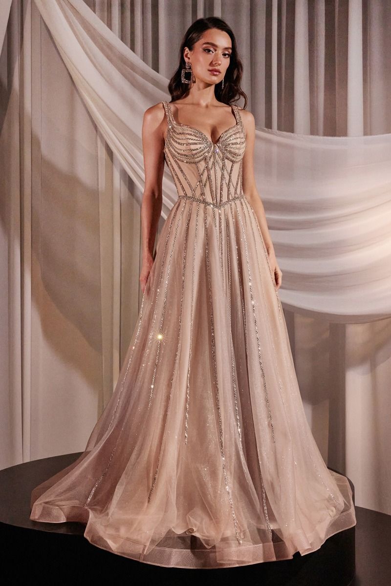 Embellished A-Line Tulle Dress CD849 Sparkly Gowns Embellished A-Line Tulle Dress CD849 Sparkly Gowns