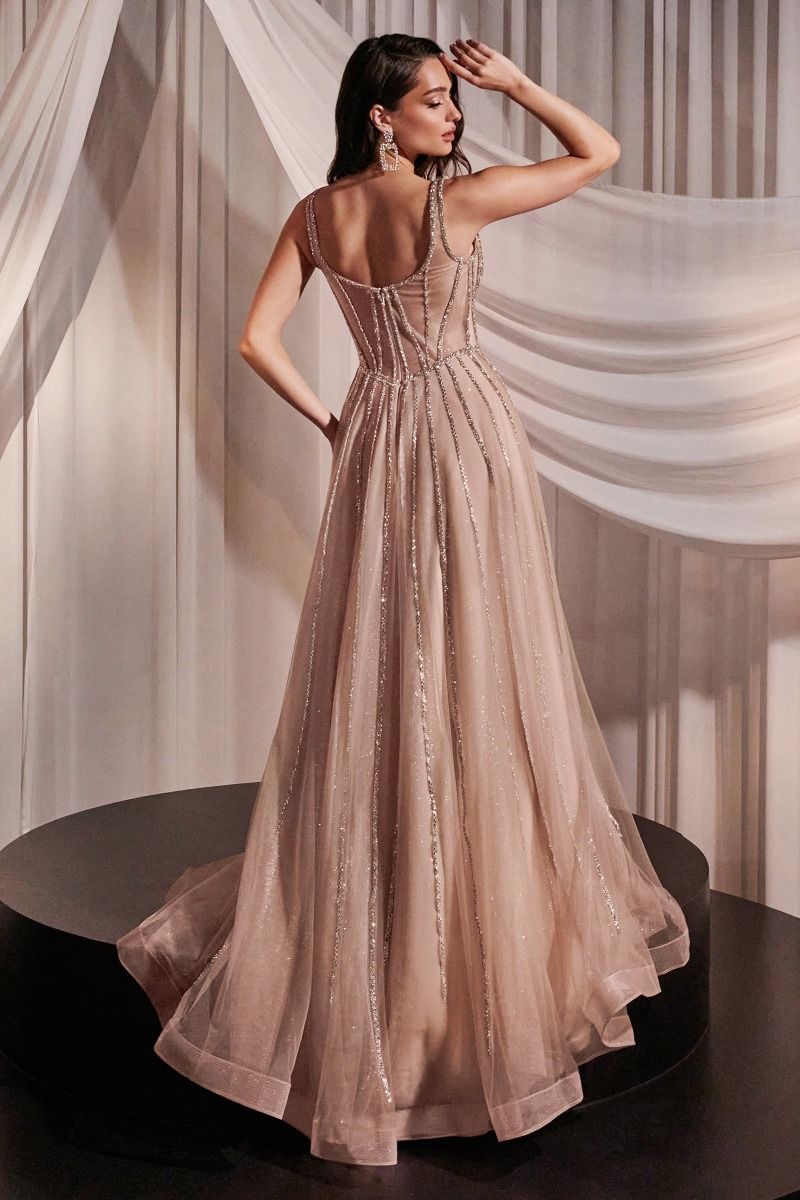 Embellished A-Line Tulle Dress CD849 Sparkly Gowns Embellished A-Line Tulle Dress CD849 Sparkly Gowns