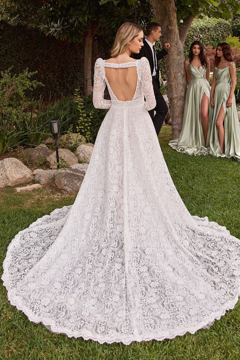 Romantic Lace Bridal Gown with Jacket CD862W – Sparkly Gowns