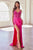 Stretch Satin Glitter and Lace Gown CDS439