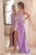 Stretch Satin Glitter and Lace Gown CDS439