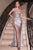 Stretch Satin Glitter and Lace Gown CDS439