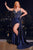 Fitted Beaded Embellishment Satin Dress CDS440
