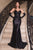 Glitter and Lace Stretch Satin Gown CDS450